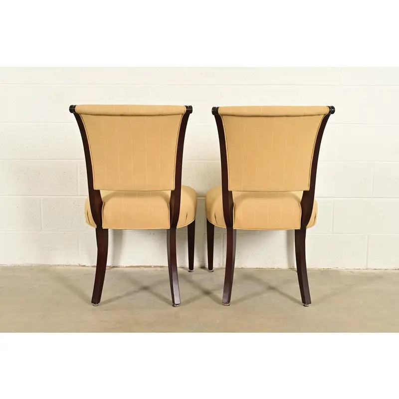 Barbara Barry for Baker Furniture Modern Regency Mahogany Side Chairs or Dining Chairs, Pair - Image 11