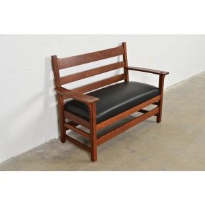 L. & J. G. Stickley Antique Mission Oak Arts & Crafts Bench or Settee, Circa 1910