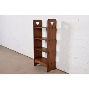 Stickley Brothers Style Antique Mission Oak Arts & Crafts Bookcase or Magazine Rack, Circa 1910