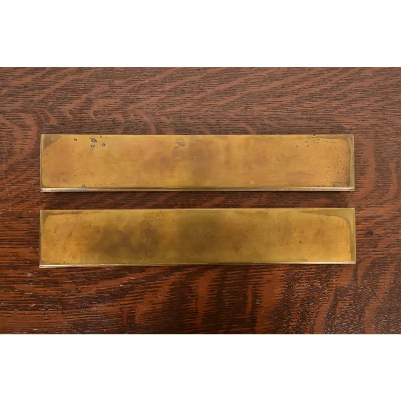 Tiffany Studios New York Adam Pattern Bronze Doré Blotter Ends With Leather Desk Blotter - Image 11