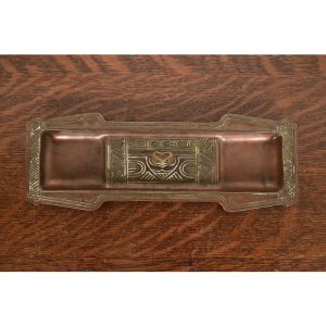 Tiffany Studios New York American Indian Pattern Bronze Pen Tray