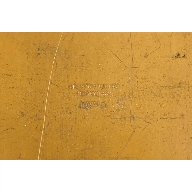 Tiffany Studios New York Bookmark Pattern Bronze Doré and Enamel Notepad Holder - Image 11