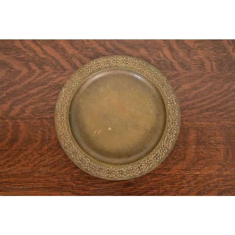 Tiffany Studios New York Bronze Doré Plate With Decorative Border