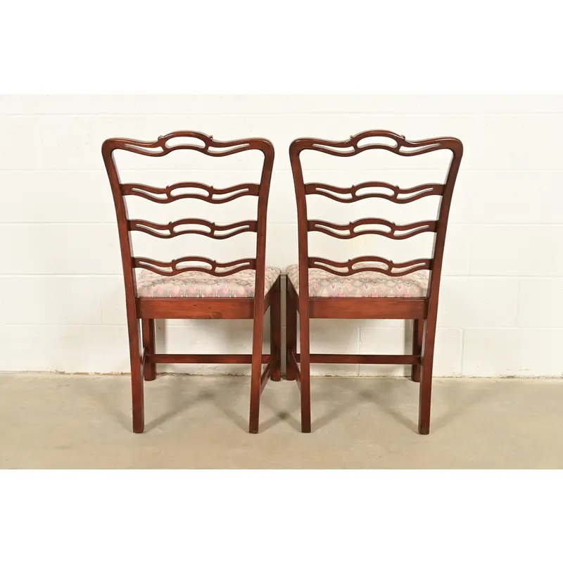 Baker Furniture Style Georgian Carved Mahogany Dining Chairs, Set of Six - Image 12