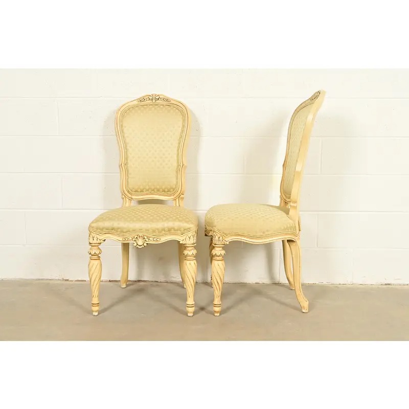Karges French Regency Louis XVI Cream Lacquered Dining Chairs, Set of Four - Image 12