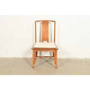 Michael Taylor for Baker Furniture Far East Collection Carved Walnut Side Chair, 1960s