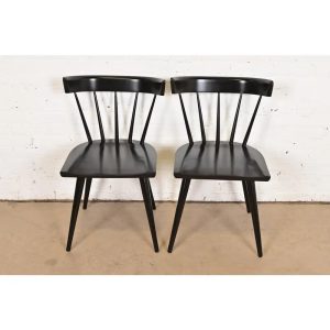 Paul McCobb Planner Group Mid-Century Moderan Spindle Back Dining Chairs, Pair