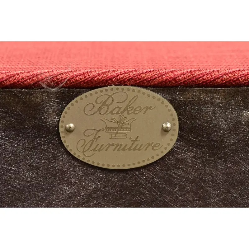 Baker Furniture Modern Regency Sycamore Wood Upholstered X-Base Dining Chairs, Set of Six - Image 13