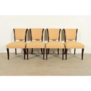 Barbara Barry for Baker Furniture Modern Regency Mahogany Dining Chairs, Set of Four