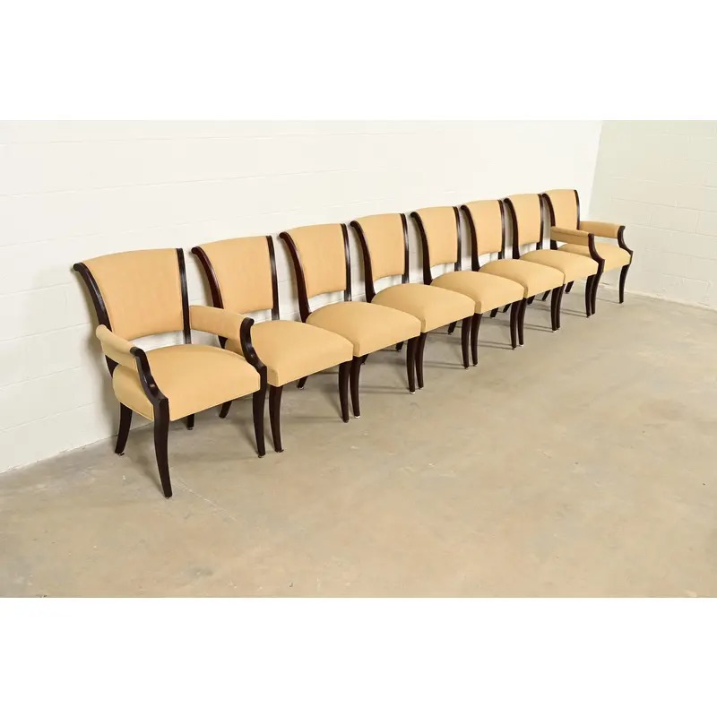 Barbara Barry for Baker Furniture Modern Regency Mahogany Side Chairs or Dining Chairs, Pair - Image 13