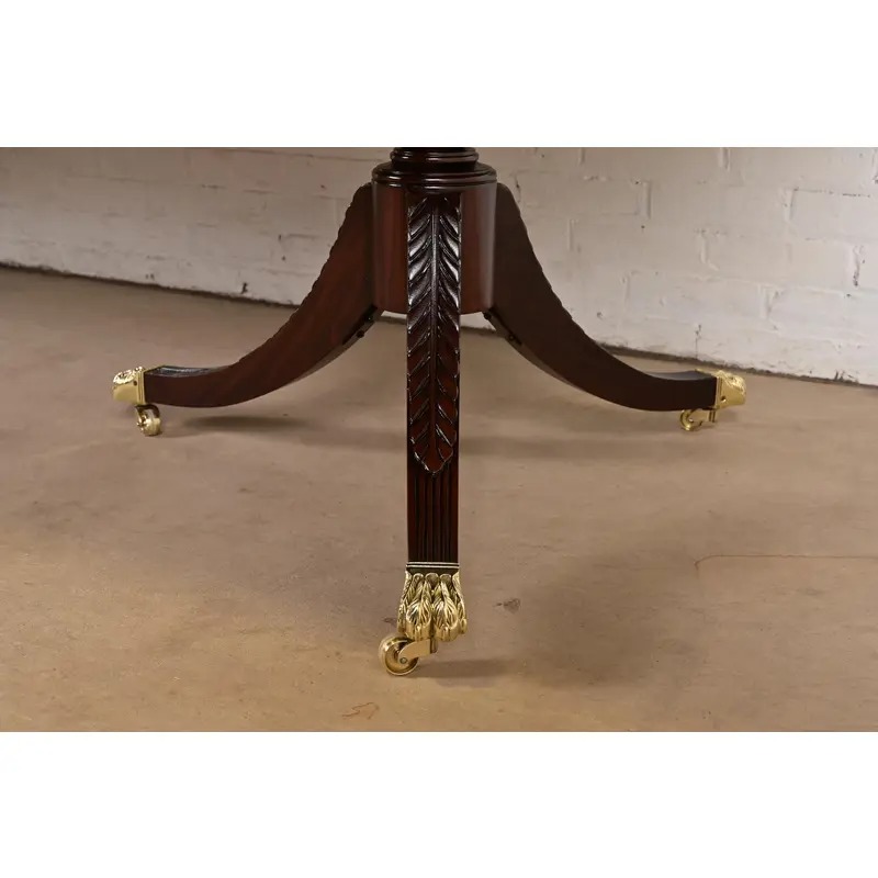 Karges Georgian Mahogany Double Pedestal Extension Dining Table, Newly Refinished - Image 13