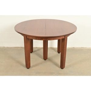 L. & J. G. Stickley Antique Mission Oak Arts & Crafts Extension Dining Table, Newly Refinished