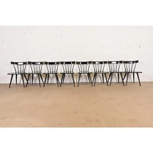 Paul McCobb Planner Group Mid-Century Modern Spindle Back Dining Chairs, Set of Eight