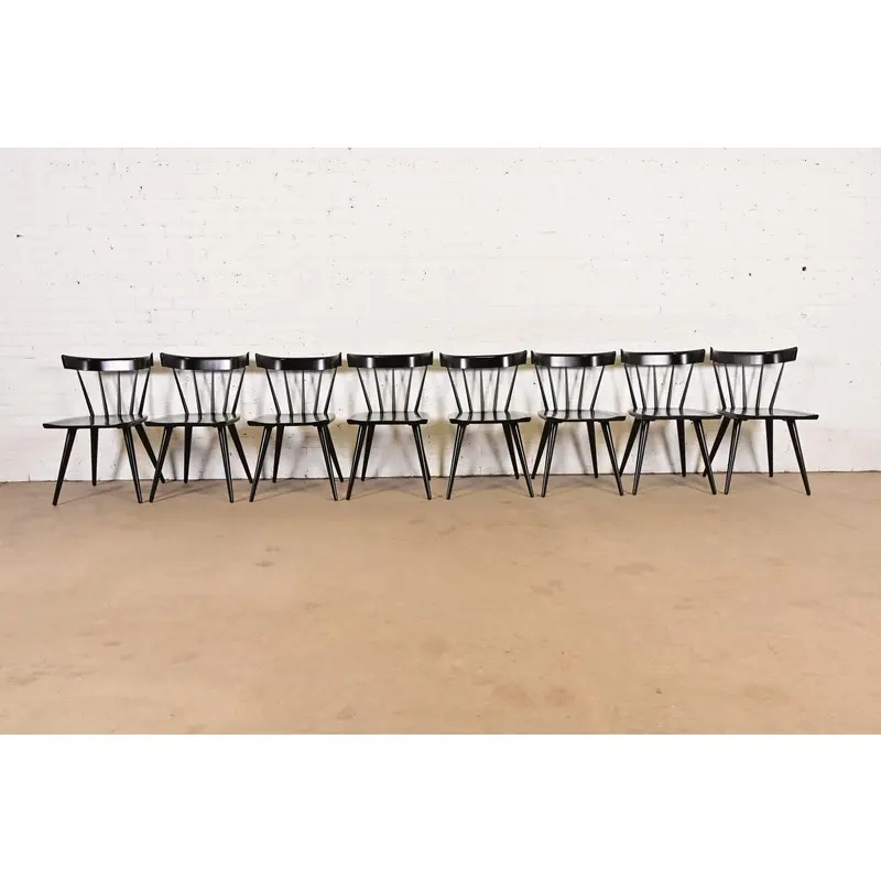 Paul McCobb Planner Group Mid-Century Modern Spindle Back Dining Chairs, Set of Eight