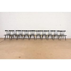 Paul McCobb Planner Group Mid-Century Modern Spindle Back Dining Chairs, Set of Ten