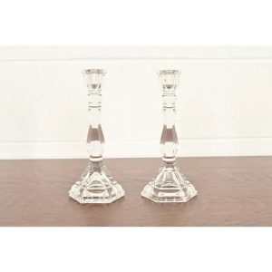Tiffany & Co. Clear Crystal Candlesticks, Pair