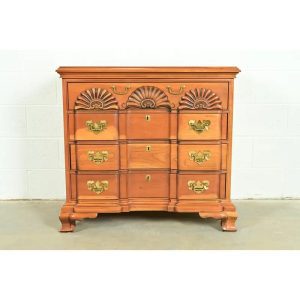 Harden Furniture Georgian Solid Cherry Wood Three-Drawer Block Front Dresser or Chest Aof Drawers