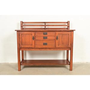 Stickley Style Mission Oak Arts & Crafts Sideboard or Bar Cabinet