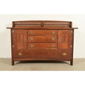 Lifetime Furniture Antique Mission Oak Arts & Crafts Sideboard, Circa 1910