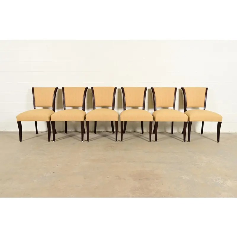 Barbara Barry for Baker Furniture Modern Regency Mahogany Dining Chairs, Set of Six - Image 2