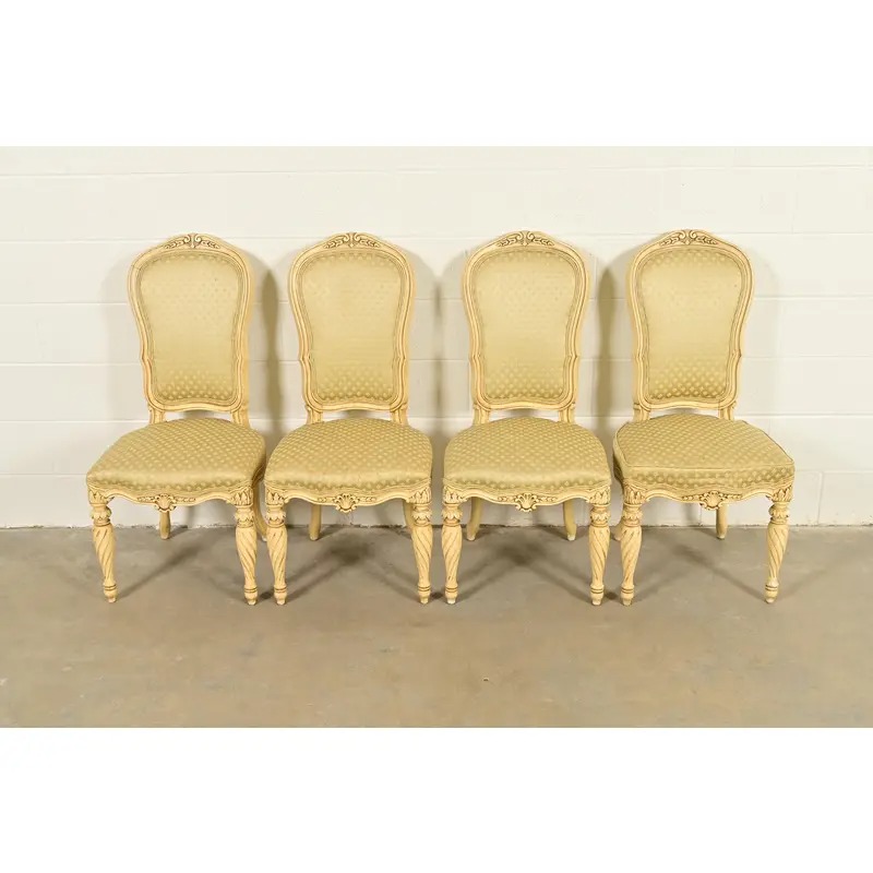 Karges French Regency Louis XVI Cream Lacquered Dining Chairs, Set of Four - Image 2