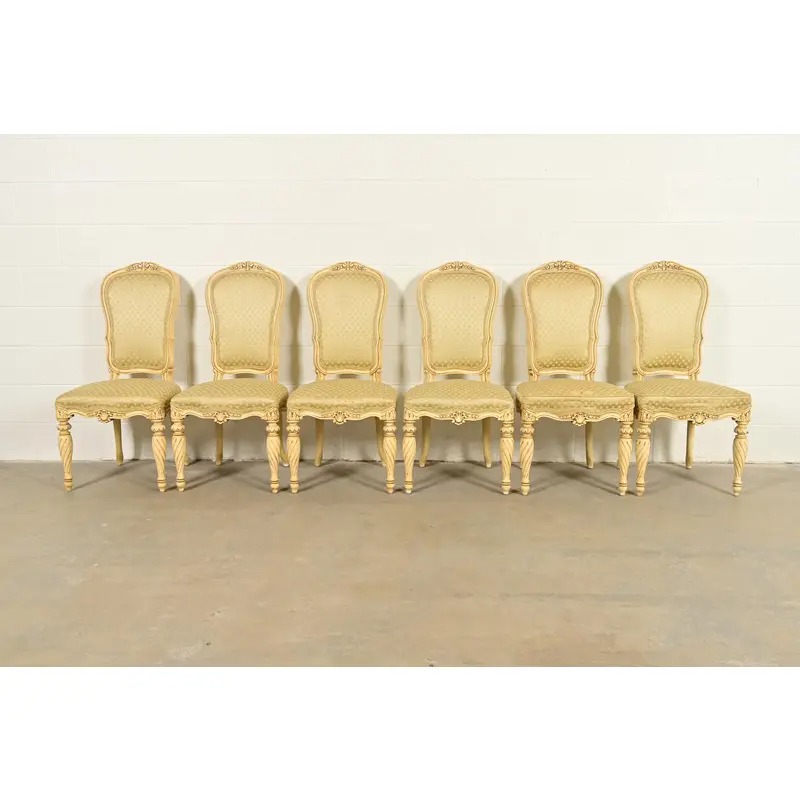 Karges French Regency Louis XVI Cream Lacquered Dining Chairs, Set of Six - Image 2