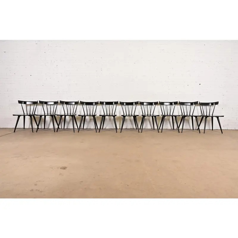 Paul McCobb Planner Group Mid-Century Modern Spindle Back Dining Chairs, Set of Ten - Image 2