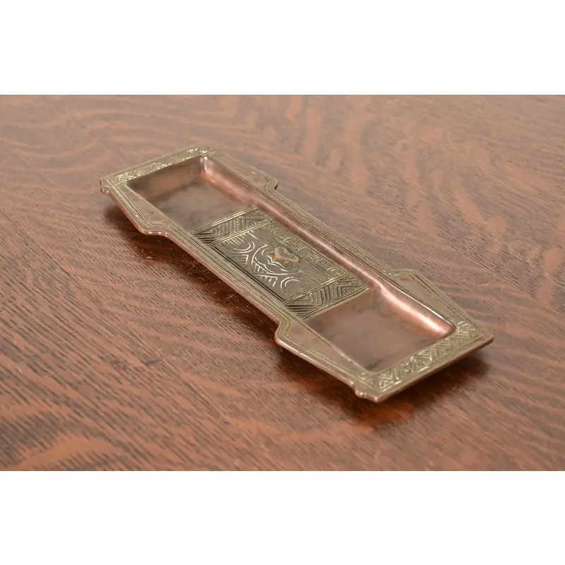 Tiffany Studios New York American Indian Pattern Bronze Pen Tray - Image 2