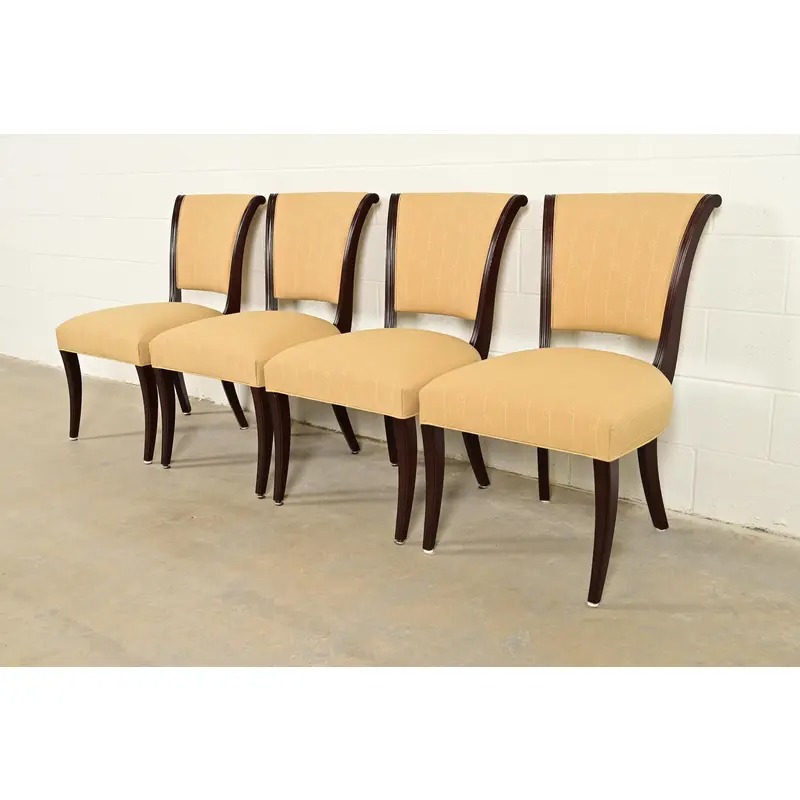 Barbara Barry for Baker Furniture Modern Regency Mahogany Dining Chairs, Set of Four - Image 3