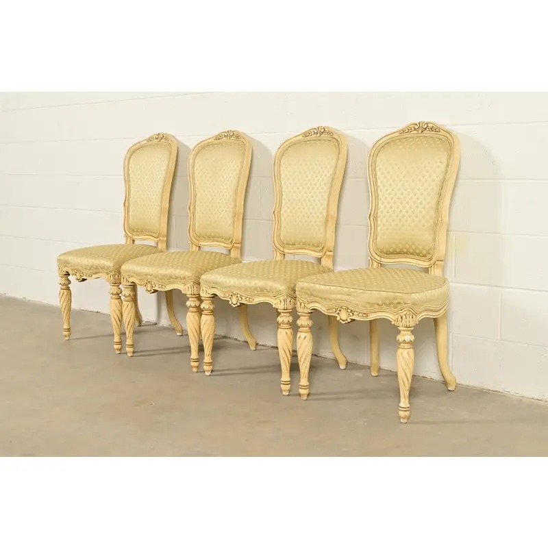 Karges French Regency Louis XVI Cream Lacquered Dining Chairs, Set of Four - Image 3