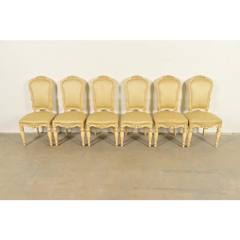 Karges French Regency Louis XVI Cream Lacquered Dining Chairs, Set of Six - Image 3