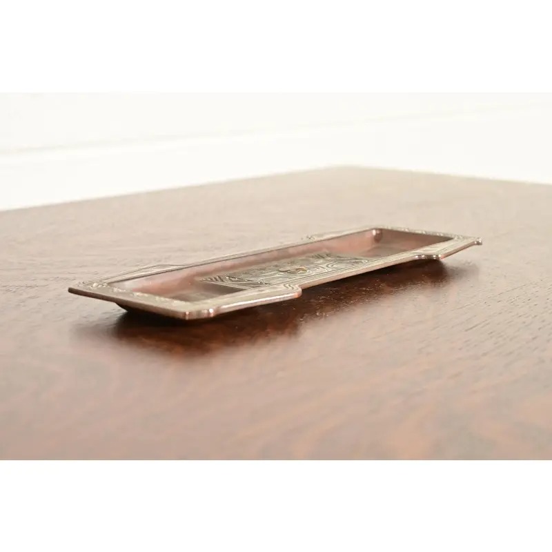 Tiffany Studios New York American Indian Pattern Bronze Pen Tray - Image 3