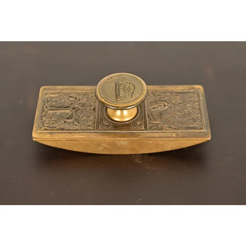 Tiffany Studios New York Bookmark Pattern Bronze Doré Rocker Blotter - Image 3