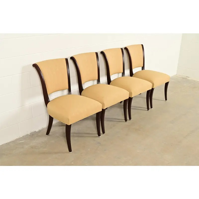 Barbara Barry for Baker Furniture Modern Regency Mahogany Dining Chairs, Set of Four - Image 4
