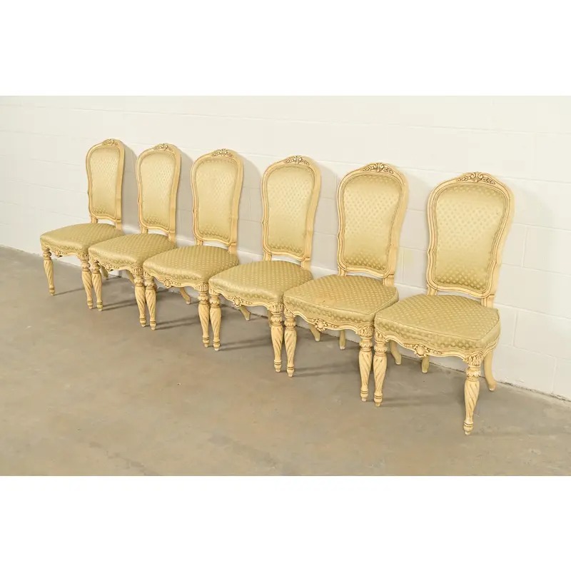 Karges French Regency Louis XVI Cream Lacquered Dining Chairs, Set of Six - Image 4