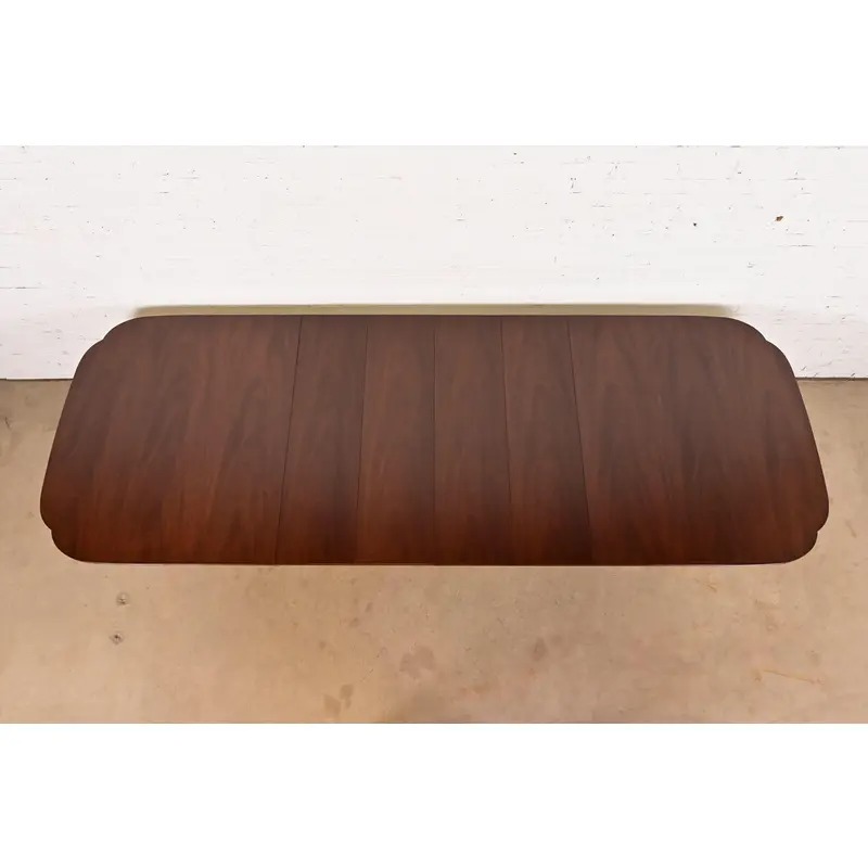 Karges Georgian Mahogany Double Pedestal Extension Dining Table, Newly Refinished - Image 4