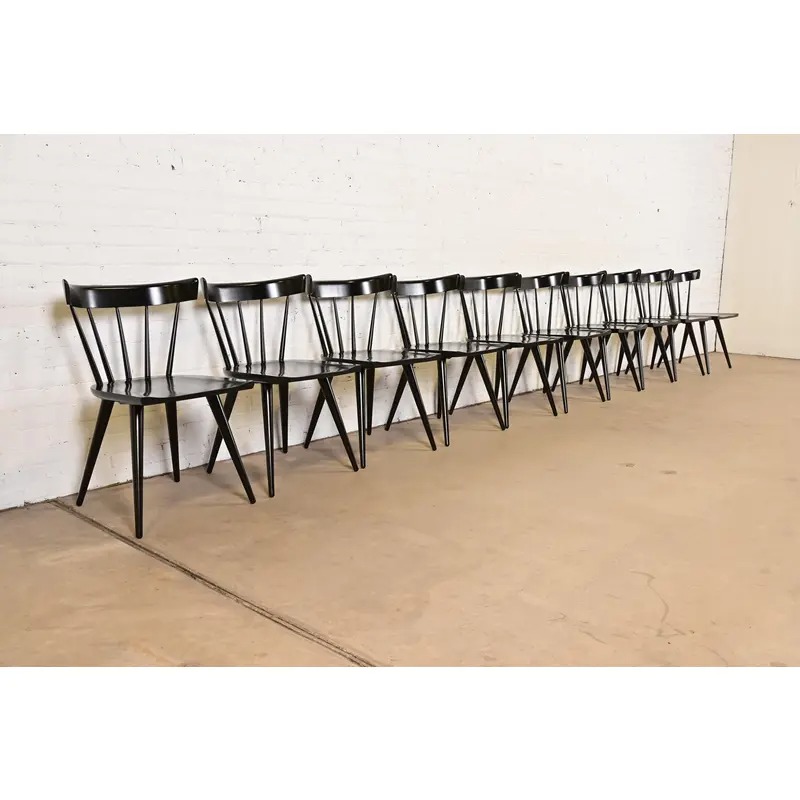 Paul McCobb Planner Group Mid-Century Modern Spindle Back Dining Chairs, Set of Ten - Image 4