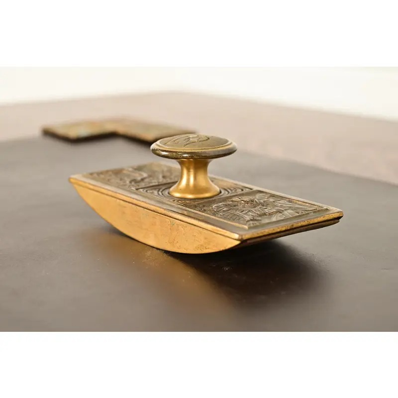 Tiffany Studios New York Bookmark Pattern Bronze Doré Rocker Blotter - Image 4