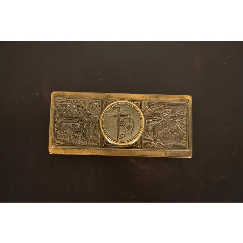 Tiffany Studios New York Bookmark Pattern Bronze Doré Rocker Blotter - Image 5