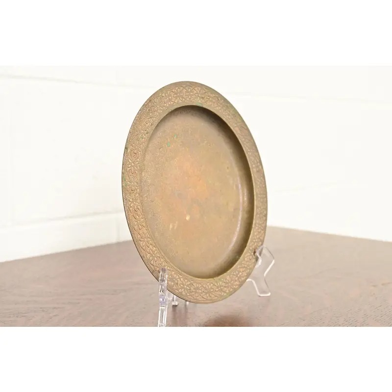 Tiffany Studios New York Bronze Doré Plate With Decorative Border - Image 5
