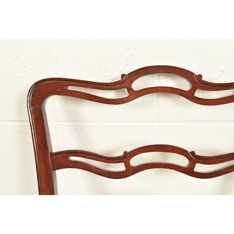 Baker Furniture Style Georgian Carved Mahogany Side Chairs or Dining Chairs, Pair - Image 6