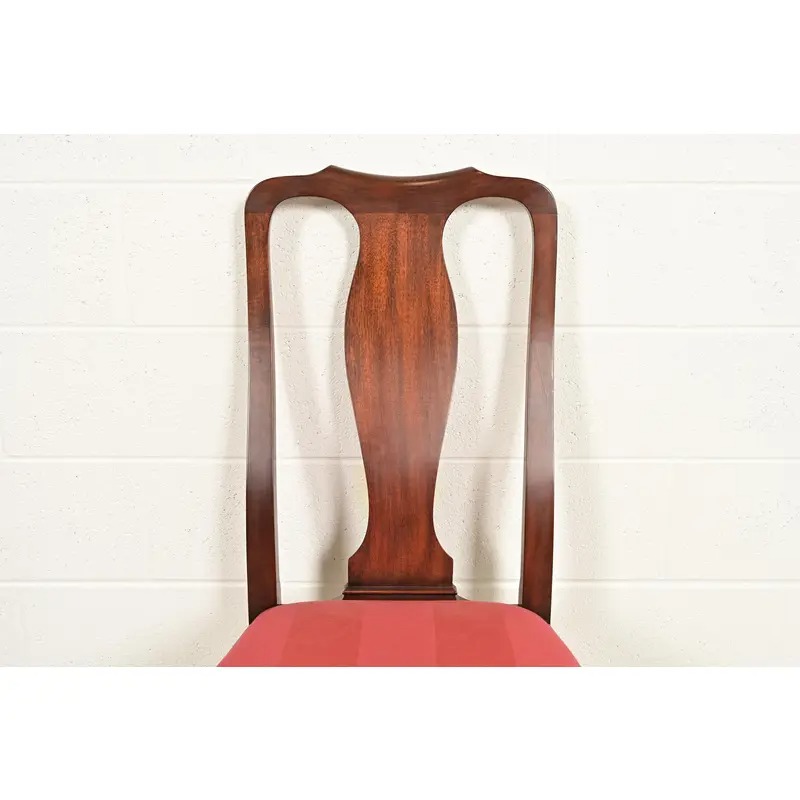 Henkel Harris Queen Anne Solid Mahogany Side Chairs or Dining Chairs, Pair - Image 8