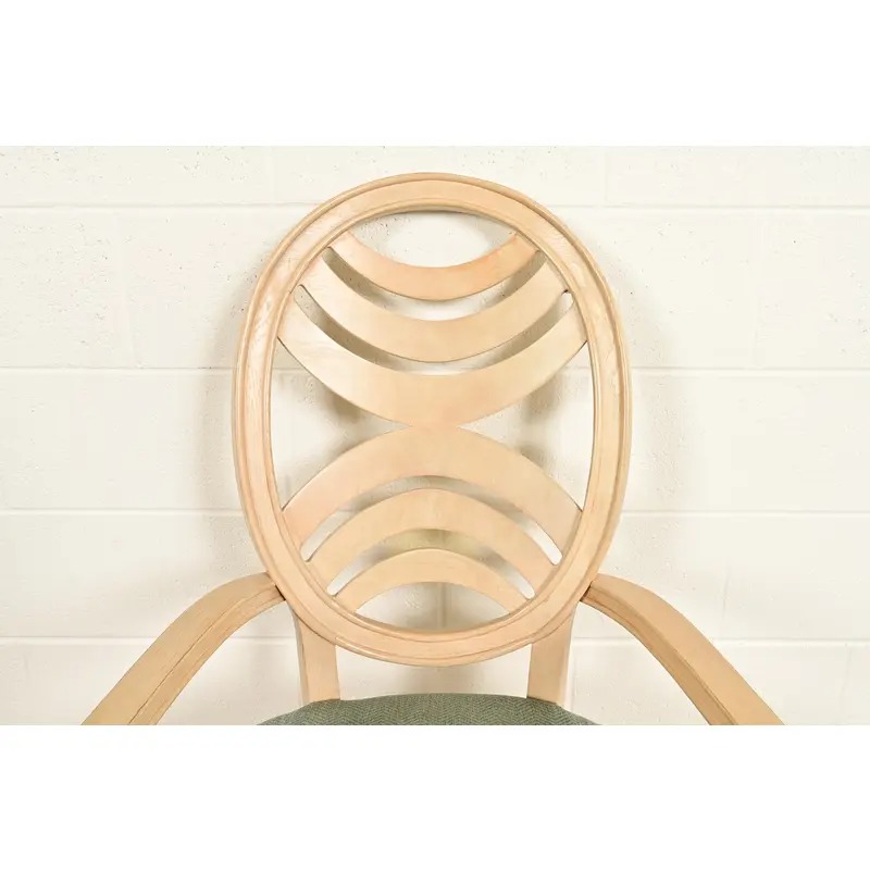 Henredon Modern Art Deco Carved Oak Armchairs, Pair - Image 6