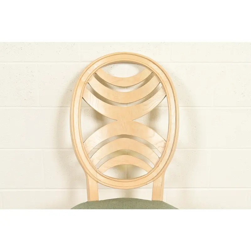 Henredon Modern Art Deco Carved Oak Side Chairs or Dining Chairs, Pair - Image 6