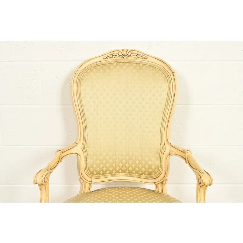 Karges French Regency Louis XVI Cream Lacquered Armchairs, Pair - Image 6