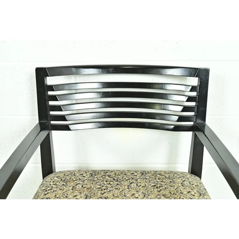 Knoll Postmodern Black Lacquered Ricchio Armchairs, Pair - Image 6