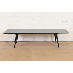 Paul McCobb Planner Group Black Lacquered Coffee Table or Bench, Newly Refinished