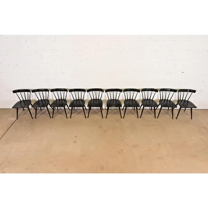 Paul McCobb Planner Group Mid-Century Modern Spindle Back Dining Chairs, Set of Ten - Image 6