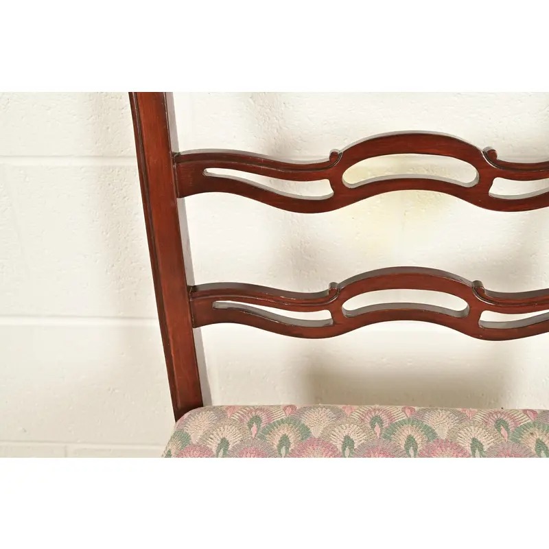 Baker Furniture Style Georgian Carved Mahogany Dining Chairs, Set of Four - Image 7