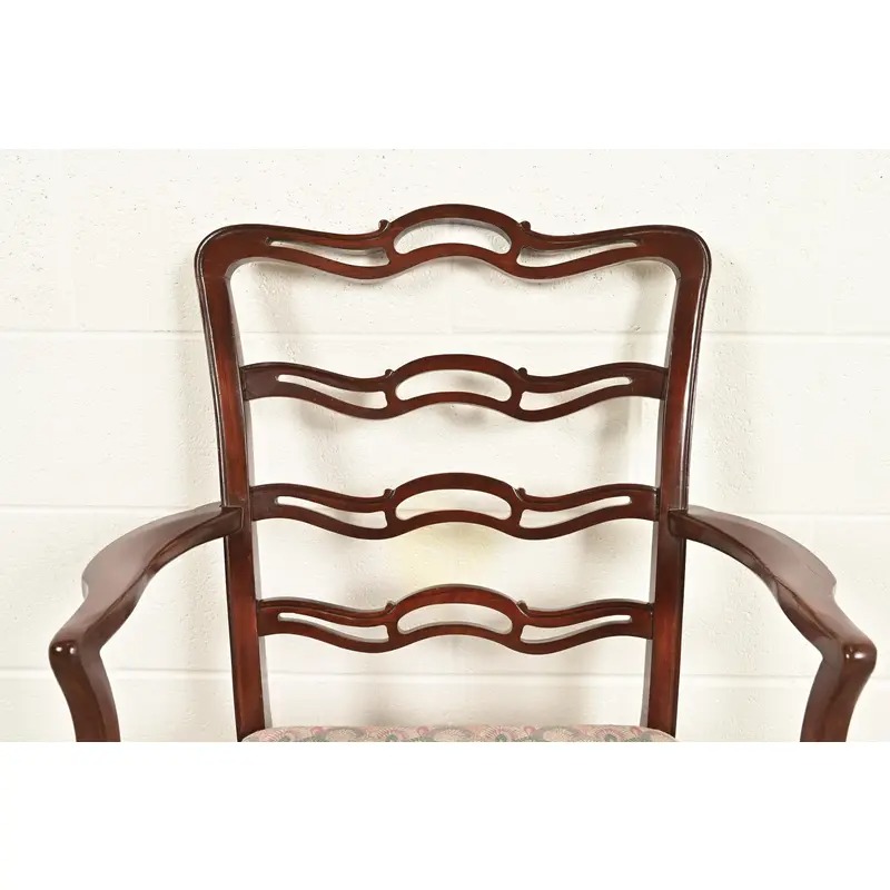 Baker Furniture Style Georgian Carved Mahogany Dining Chairs, Set of Six - Image 7